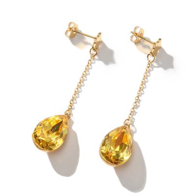 China Advance Eco-Friendly and Nickel Plating New Style Evening Party Dress Anti-allergic Free Up Gold Crystal Tear Drop Luxury Star Shape Earrings for sale