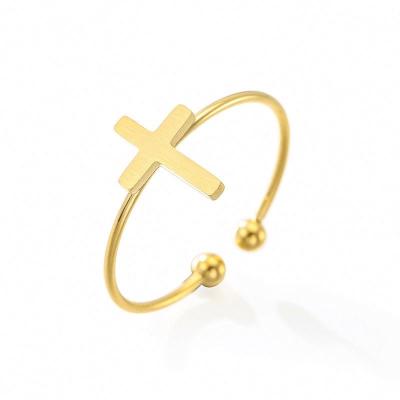 China FASHIONABLE Shelf Cross Ring Stainless Steel Jewelry Religious Christian Christian Cross Ring for sale