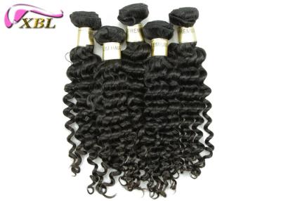 China 8A Virgin Peruvian Deep Wave Hair 3 / 4 Bundles , No Tangle And Shedding for sale