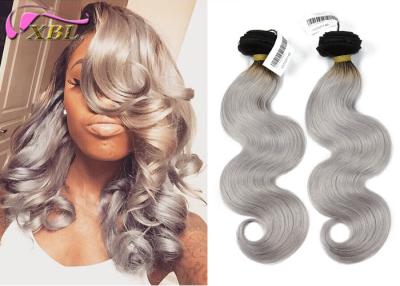 China Grade 8A Ombre Human Hair Weave Extensions Grey Body Wave Steamed Made Weaving for sale