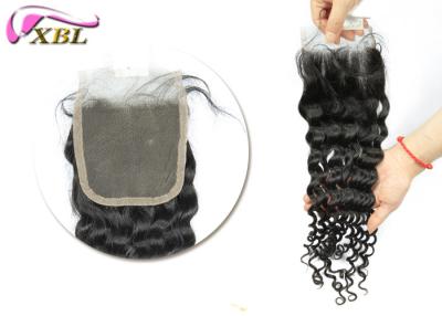 China Fechamento completo pequeno da parte dianteira do laço do Weave sem nós descorados para evitar derramar a onda indiana do cabelo profundamente à venda