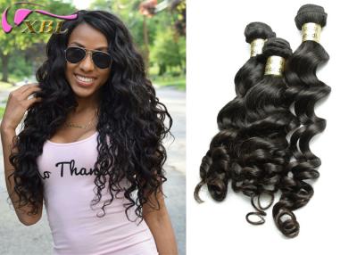 China Black Loose Body Wave Natural Human Hair Extensions Weft , Healthy  Eurasian Virgin Hair for sale