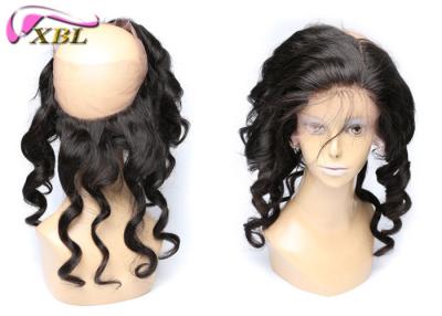 China Full Cuticle Virgin Hair 360 Lace Frontal With Adjustable Straps Loose Wave for sale