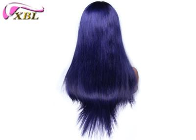 China Middle Part Long Blue Brazilian Human Hair Lace Front Wig 100% Human Straight Hair for sale