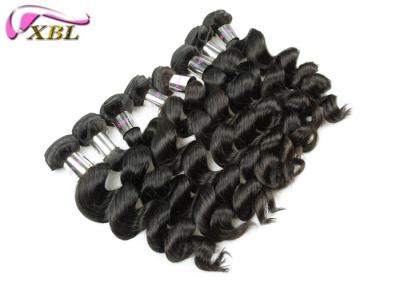 China 18 Inch Loose Wave Brazilian Virgin Human Hair Weft Natural Black Full End for sale