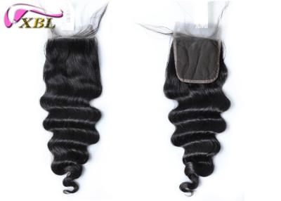 China Pure Full Lace Closure Raw Virgin Hair Loose Deep 16 Inch With Free Part for sale