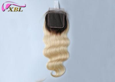 China Two Tone Color Remy Hair Extension Full Lace Closure Ombre Blonde Body Wave Style for sale