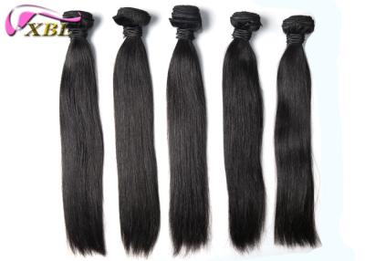 China Soft And Smooth Straight Brazilian Virgin Hair Weft Natural Black Without Tangle for sale