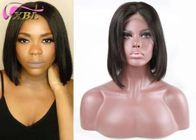 China Bob Style Natural Human Hair Swiss Lace Front Wigs No Tangle 12