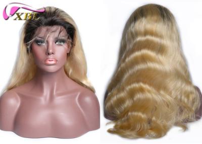 China Natural Hairline Ombre Blonde Lace Front Wig Body Wave No Shed for sale