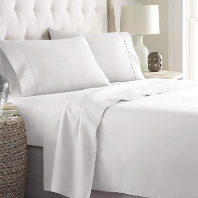 China Anti-Static Sheet Set Twin Size Extra Long White 100% Solid Cotton 400 Yarn-Count for sale