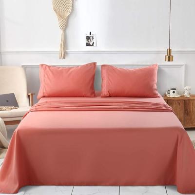 China Super King Nondisposable Bed Sheet Set 4 Pieces Brushes Luxury Egyptian Microfiber 1800 Thread Count Hotel Sheet for sale