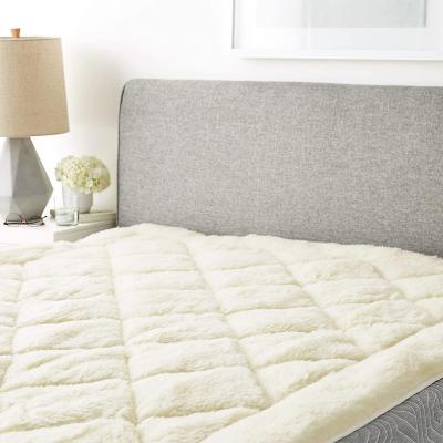 China Anti Dust Mites Perfect Fit Cool Wool Extra Plush Down Alternative Reversible Mattress Topper Hypoallergenic Washable Wool for sale