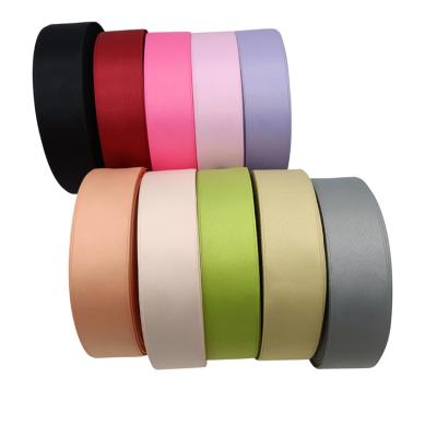 China Wholesale Custom Recyled Factory Logo 40mm Printed Double Faced 100% Polyester Satin Ribbon For Gift Wrapping for sale