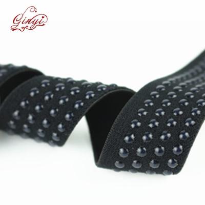 China High Quality Viable Transparent Dot Printing Elastic Webbing Custom Strap Anti-Skid Custom Webbing Elastic Band Silicone for sale