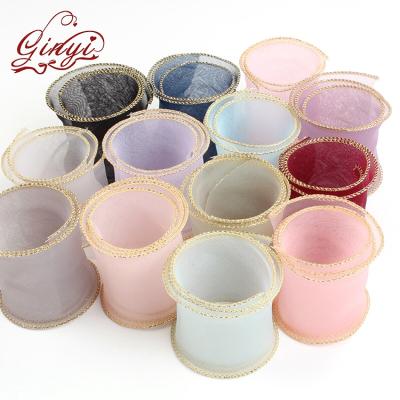 China Eco Fridendly bohemian 4 inch wide yarn organza ribbon for sale