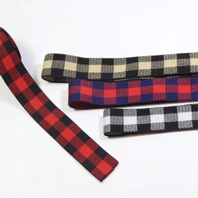 China GINYI Manufacturer Home Textiles Underwear Waistband Strap Gingham Elastic Gingham Custom/Elastic Control Band/Plaid For Boxer for sale