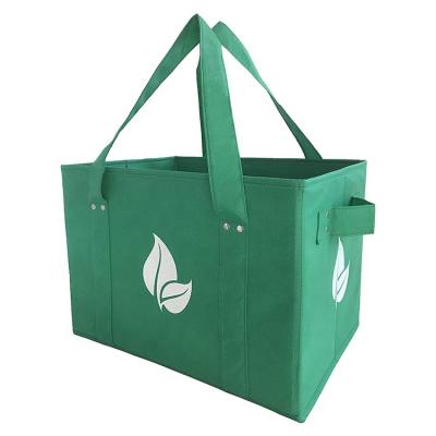 China Handled Reusable Collapsible Grocery Bags - Tote Collapsible Box With Reinforced Bottom And Sides, Durable And Eco-friendly for sale