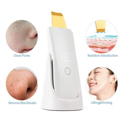 China New Design Ultrasonic Face Skin Scrubber Blackhead Removal Pore Remover Facial Deep Cleansing Facial Scrubber for sale