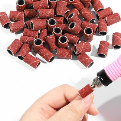 China Durable Quality Private Logo Manicure Pedicure Grinding Ring Paper Nail Drill Sanding Round Strips for sale