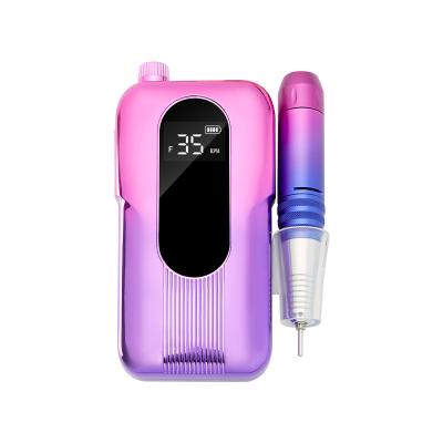 China New arrival 35000 rpm plastic cordless rechargeable portable nail drill for sale