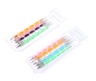 China Nail Art Dotting Tools Metal Head Art Painting Dotting Brush Double Head Nail Design Rhinestone Nail Picker for sale