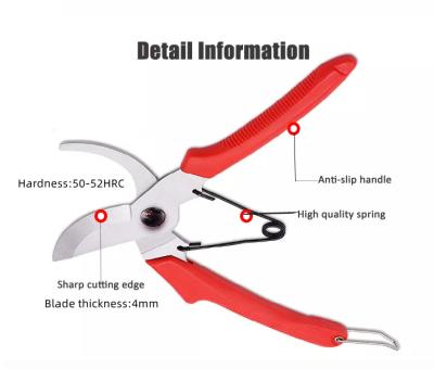 China Professional Steel Pruner Anti-Slip Handle Garden Supply Garden With Red Color Handle Shears Scissors for sale