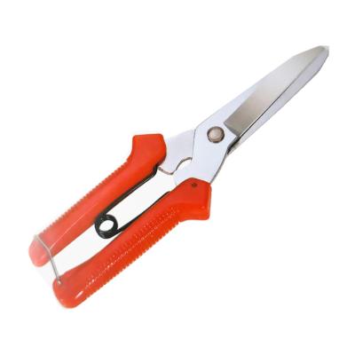 China Garden Anti-skid Professional Red Tree Flower Handle Supply Pruner Hand Shears Steel Gardening Scissors for sale