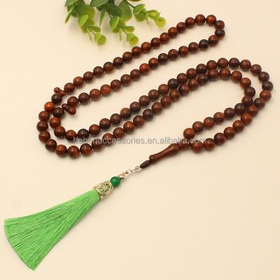 China Wholesale China Religious Necklace Wire Rosary Around Wooden Muslim Religious Prayer Tasbih Kuka Islam Pendant Custom 99 Beads Tassel for sale