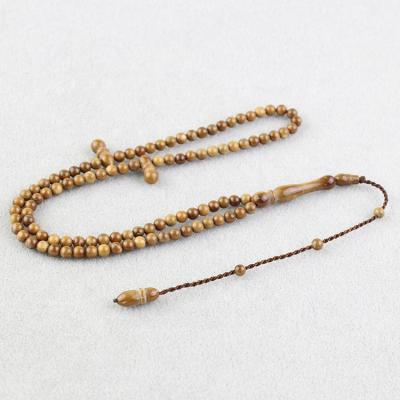 China Religious Ready to Ship Kuka to Teach Muslim Prayer 4MM 99 Beaded Original Brown Color Islamic Religious Kuka Tasbih Rosary Natural Beads for sale