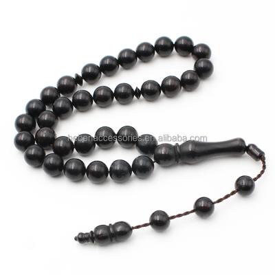 China Cheap Digital Islam Prayer Kuka Tasbih Religious Non-Catholic Custom Necklace 9MM Bead 33 Wood Tasbih For Muslim Rosary Making for sale