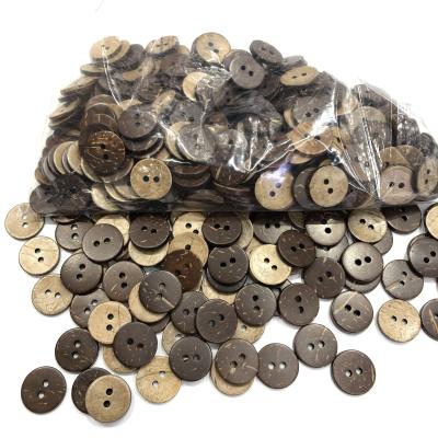 China Export Factory Jeans Sustainable Quick Round Buttons Custom Wood Craft Logo ButtonSustainable Flatback 2 Hole Coconut Shell Buttons For Clothes for sale