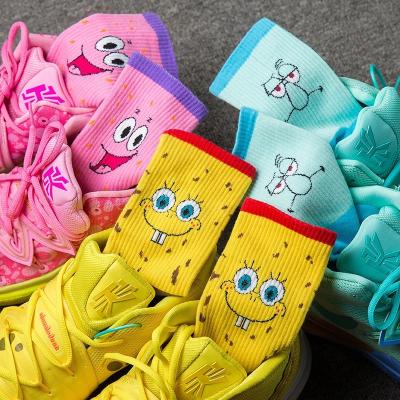 China Fashion QUICK DRY wholesale socks Patrick Star Pattern Women Crew thongs men dress socks cute funny cartoon for sale