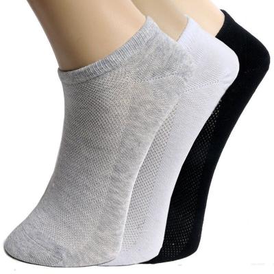 China Gray White Ankle Men's Casual Sports Sneaker Socks Gray White Ankle Men's Breathable Solid Color Knitted Socks QUICK DRY Black for sale