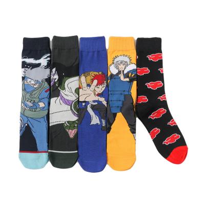 China 2021 Sporty Custom Design Socks Men's Stockings Uzumaki Akatsuki Cosplay Kawaii Anime Socks Knitting Cartoon Socks for sale