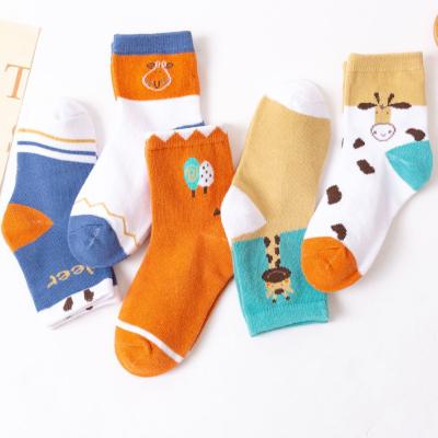 China New Designs QUICK DRY 5 Pack Ankle Stripe Fashion Solid Alpaca Animal Kids Socks Boys Girls Cotton Soft Cartoon Cute Baby Socks Set for sale