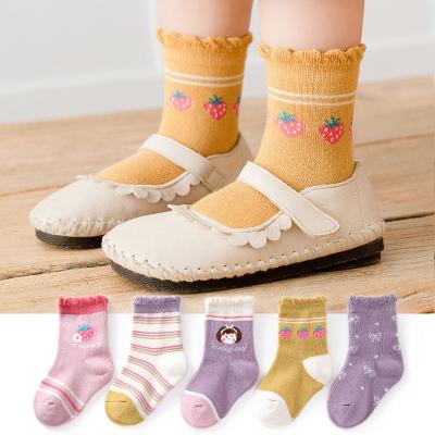 China 5pairs/Pack QUICK DRY Colorful Soft Cotton Kids Socks Sale Funny Kids Sport Socks Cartoon Calcetines Knit Baby Kids Happy Crew Socks for sale