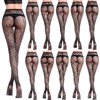 China Mesh Knitting Net Pantyhose Fashion Lingerie Grid Women's High Waist Stocking Net Club Pantyhose Antibacterial Sexy Middle Pantyhose Pantyhose for sale