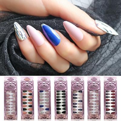 China Design Artificial Finger Nails Color Long Coffin False Nails Salon Professional Products Full Cover False Nail Tips for sale