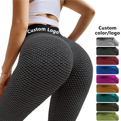 China Wholesale Women Breathable Sexy Solid Butt Yoga Lift Up Gaiters With Logo High Waist Workout Gym Fitness Yoga Pants Tiktok Custom Gaiters for sale