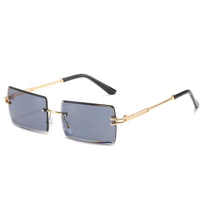 China Rimless Sunglasses Black Metal Shades Sunglasses 2021 Rimless Square Frames Mommy And Me Sunglasses Uv400 for sale