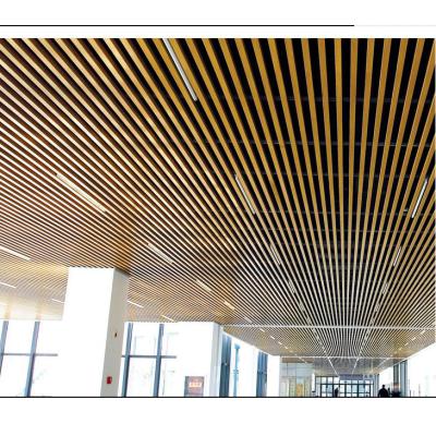 China Modern Wood Grain U Shape Aluminum Ceiling Partition Wall Ceiling Tile for sale