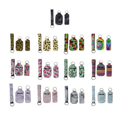 China Customized OTHER Key Chain Wristband Black Protect Lip Balm Neoprene Lipstick Key Ring Holder for sale