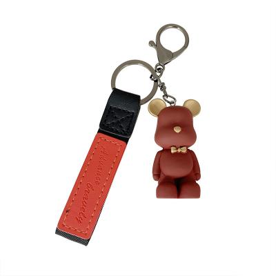 China Bag Charms Silicone Cartoon Car Resin Doll Bear Key Chain Key Ring Gifts Pendant for sale