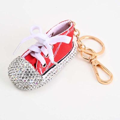 China Gift Promotion Fashion Canvas Sneaker Shoe Key Chain 3d Sports Tennis Shoes Key Chain for sale