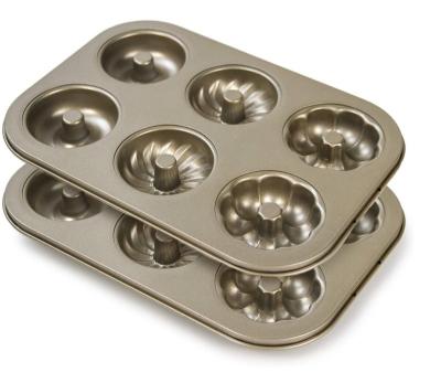 China 6 Cavity Donut Tray Viable Non-Stick Baking Pans for Household Sweetme Molds Donut Baking PanDonut Pan Kitchen Tool for sale