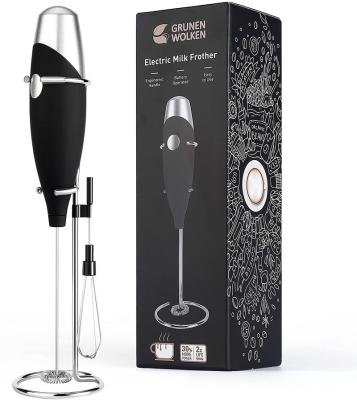 China Modern Milk Frother Handheld High Power With Stand Holder Electric Milk Coffee Drink Mixer for sale