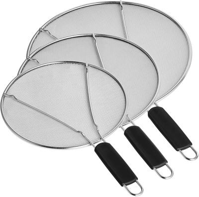 China Sustainable Splatter Screen For Frying Pan Stainless Steel Splatter Guard Fine Mesh Splatter Screen for sale