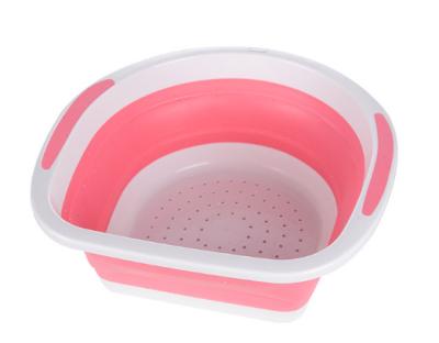 China Sustainable Collapsible Kitchen Lavatory Sink Strainer Wash And Drain Plate Foldable Tub for sale