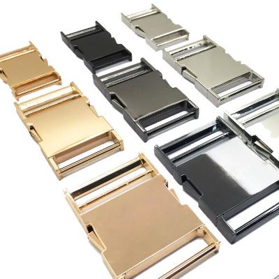 China Washable.eco-friendly.durable.nickel Free Belt Brass Logo Quick Gold Metal Side 38Mm Custom Release Buckles Wholesale For Leather Straps for sale